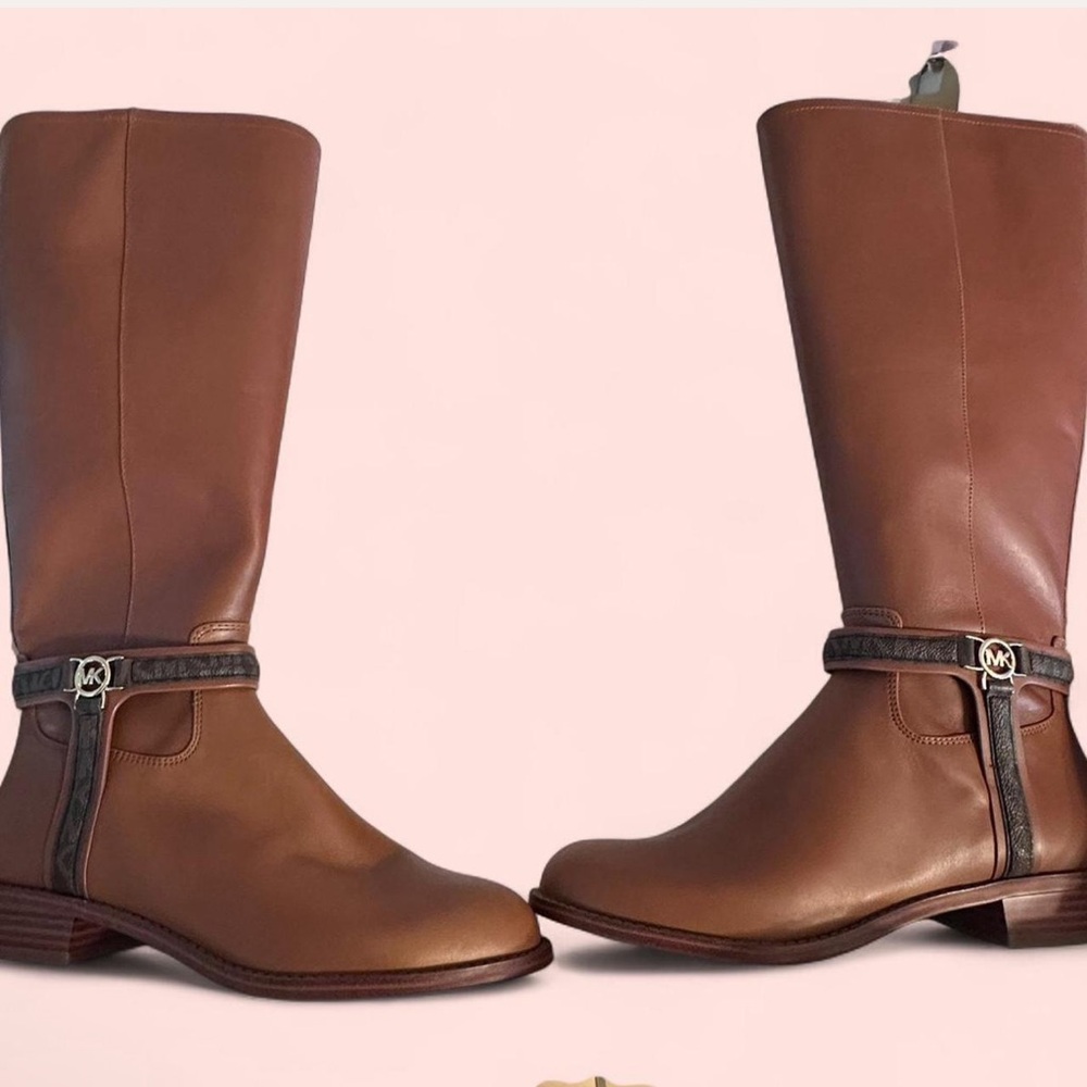 👢 Michael Kors Mindy Flat Boot Women’s 8WS | Lugg Multi (Leather + Signature MK) - Picture 8 of 8